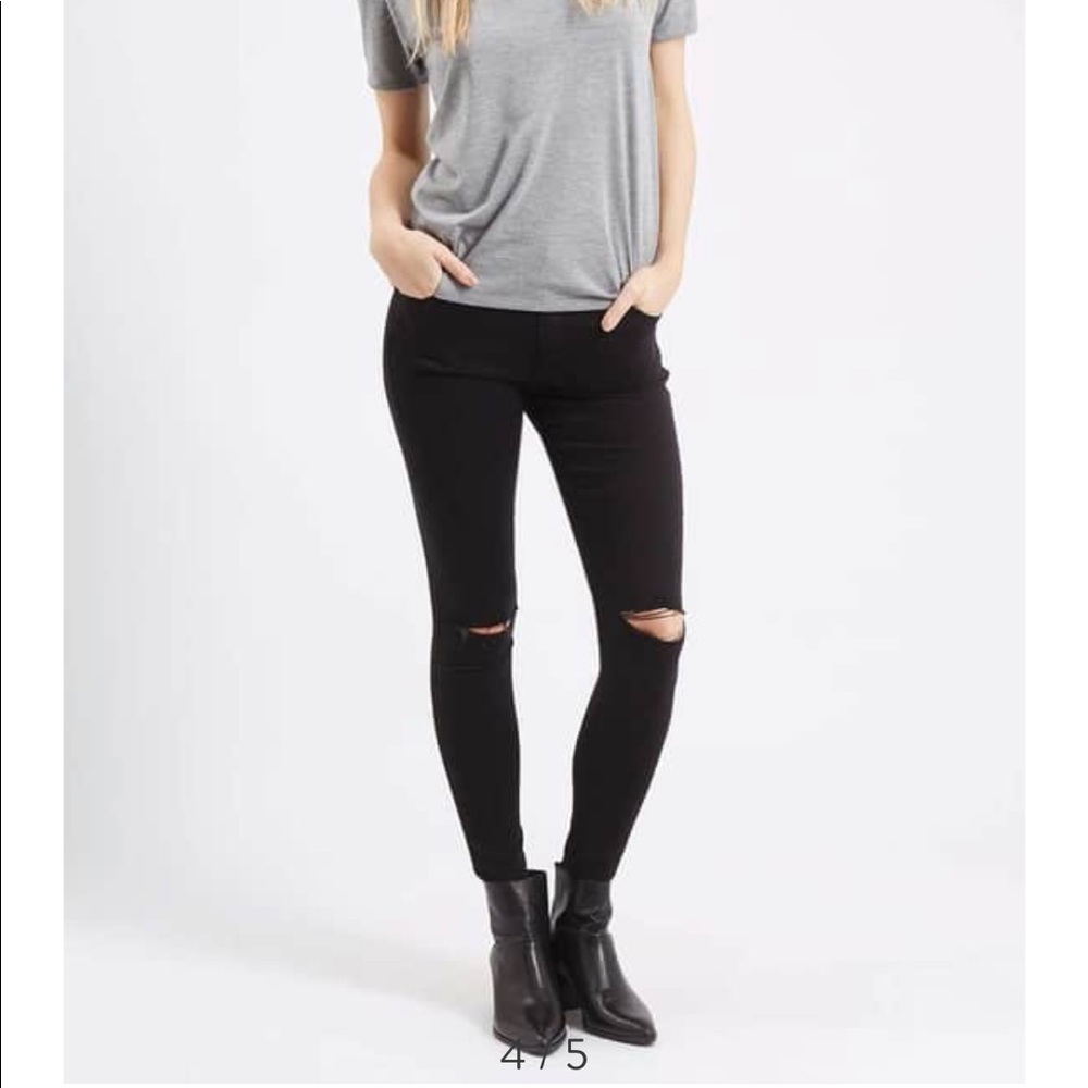 Topshop “Leigh” Ripped Skinny Jeans
